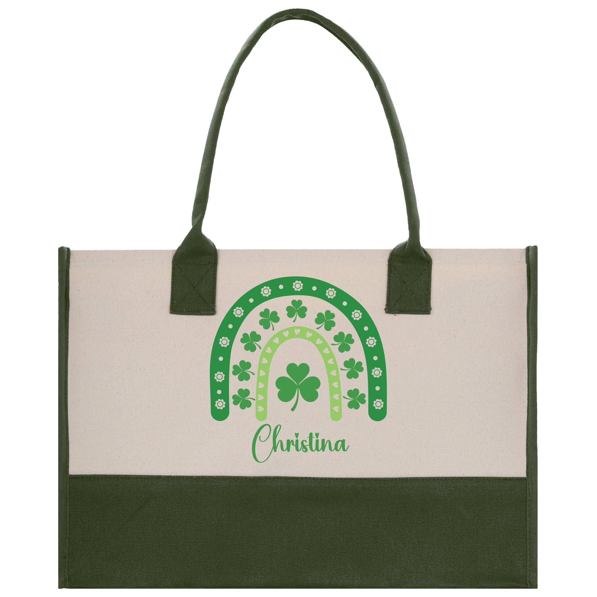 Saint Patrick's Day Personalized Cotton Canvas Tote Bag St Patrick Day Gift Shamrock Bag Lucky St Patrick's Irish Tote Bag Shenanigans Gift - Aaria Tees Aaria Tees