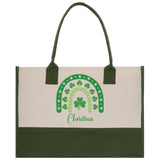 Saint Patrick's Day Personalized Cotton Canvas Tote Bag St Patrick Day Gift Shamrock Bag Lucky St Patrick's Irish Tote Bag Shenanigans Gift - Aaria Tees Aaria Tees