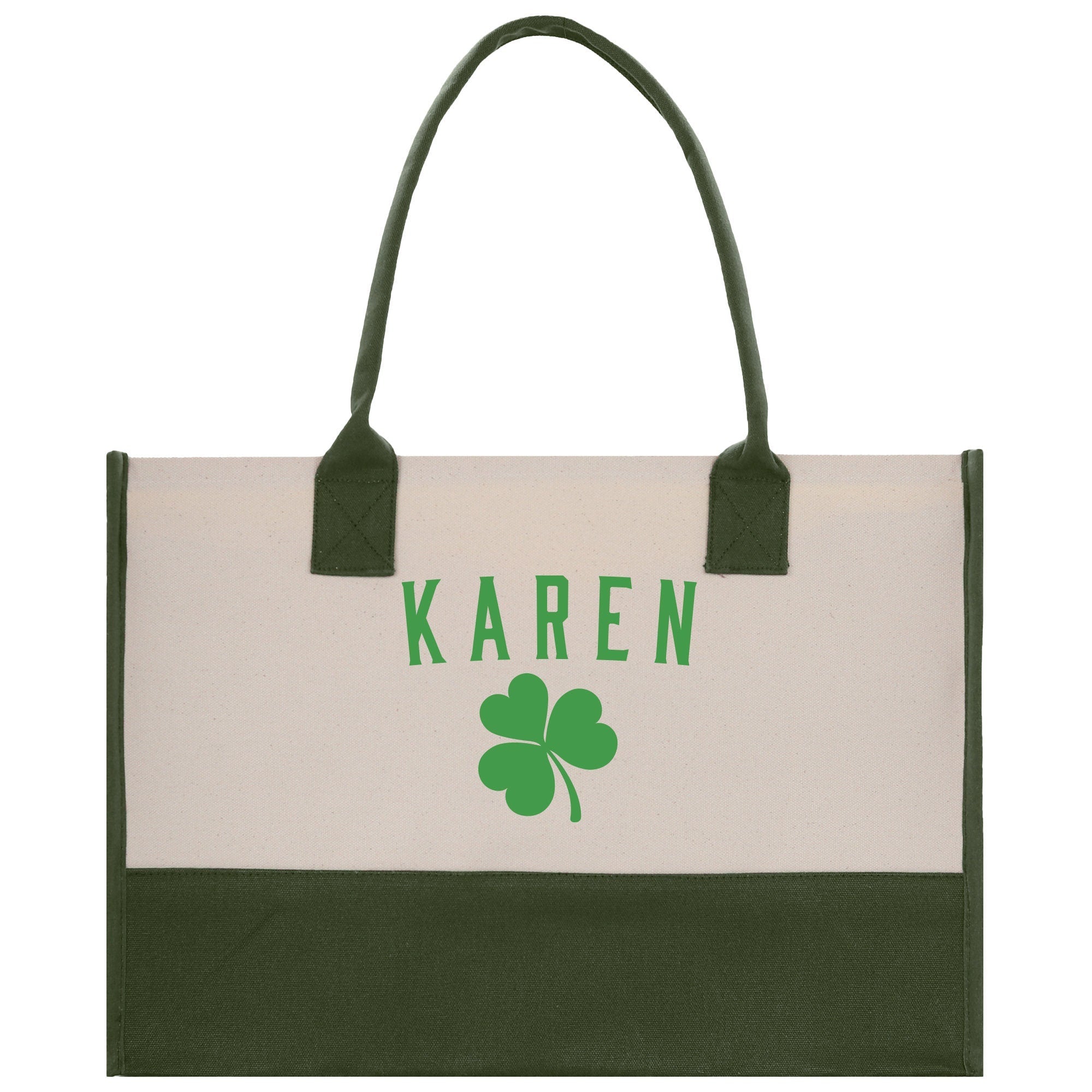 Saint Patrick's Day Personalized Cotton Canvas Tote Bag St Patrick Day Gift Shamrock Bag Lucky St Patrick's Irish Tote Bag Shenanigans Gift - Aaria Tees Aaria Tees