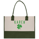 Saint Patrick's Day Personalized Cotton Canvas Tote Bag St Patrick Day Gift Shamrock Bag Lucky St Patrick's Irish Tote Bag Shenanigans Gift - Aaria Tees Aaria Tees