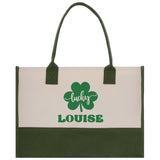 Saint Patrick's Day Personalized Cotton Canvas Tote Bag St Patrick Day Gift Shamrock Bag Lucky St Patrick's Irish Tote Bag Shenanigans Gift - Aaria Tees Aaria Tees