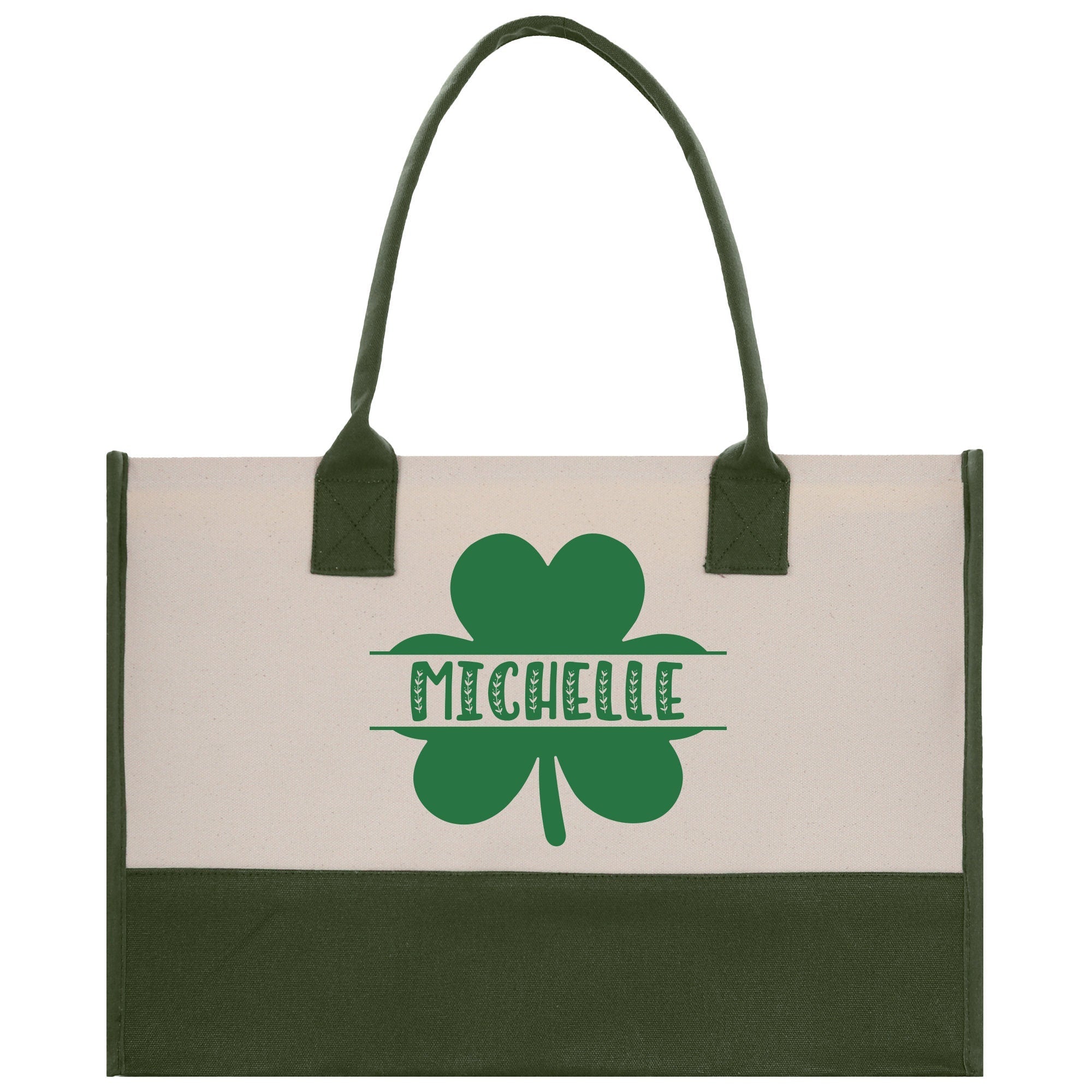 Saint Patrick's Day Personalized Cotton Canvas Tote Bag St Patrick Day Gift Shamrock Bag Lucky St Patrick's Irish Tote Bag Shenanigans Gift - Aaria Tees Aaria Tees