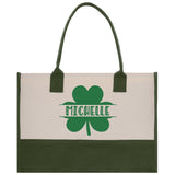 Saint Patrick's Day Personalized Cotton Canvas Tote Bag St Patrick Day Gift Shamrock Bag Lucky St Patrick's Irish Tote Bag Shenanigans Gift - Aaria Tees Aaria Tees