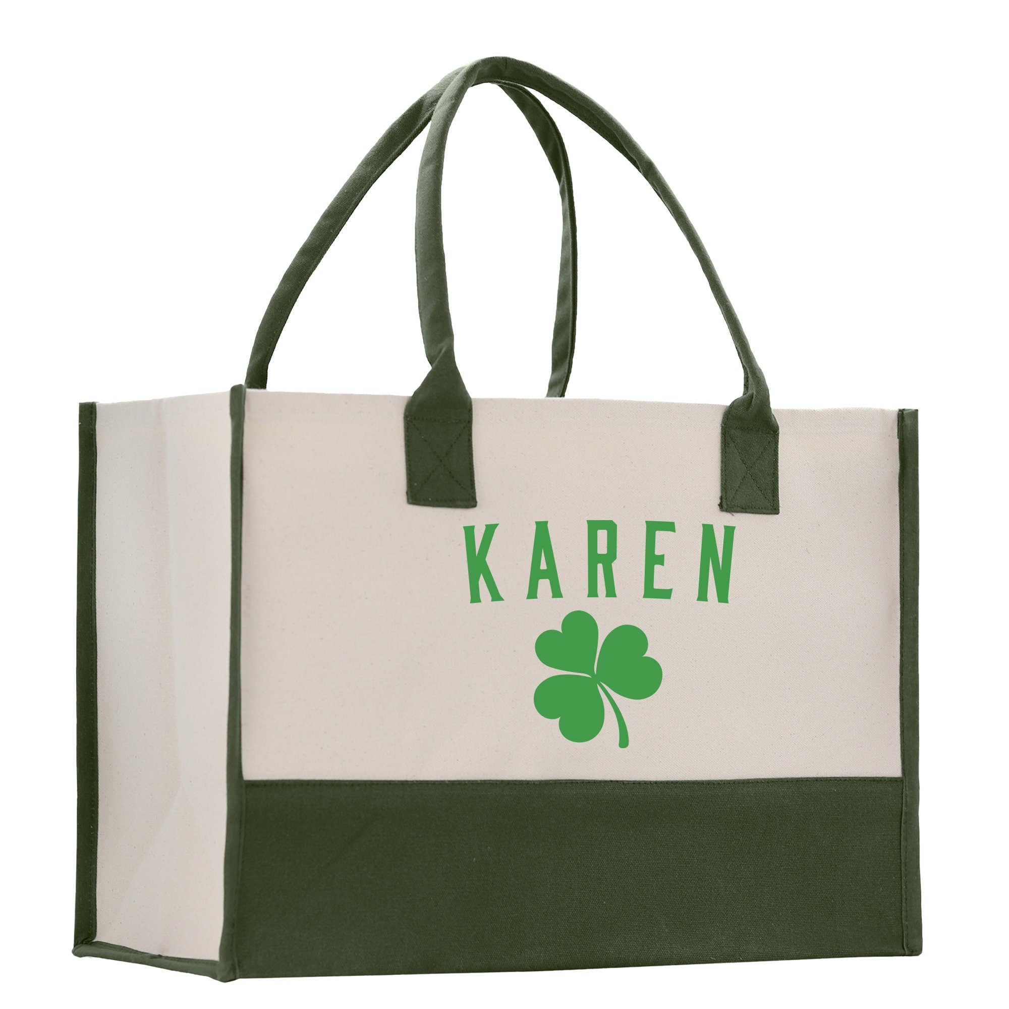 Saint Patrick's Day Personalized Cotton Canvas Tote Bag St Patrick Day Gift Shamrock Bag Lucky St Patrick's Irish Tote Bag Shenanigans Gift - Aaria Tees Aaria Tees