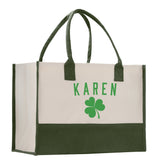 Saint Patrick's Day Personalized Cotton Canvas Tote Bag St Patrick Day Gift Shamrock Bag Lucky St Patrick's Irish Tote Bag Shenanigans Gift - Aaria Tees Aaria Tees
