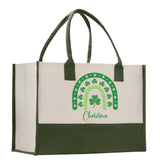 Saint Patrick's Day Personalized Cotton Canvas Tote Bag St Patrick Day Gift Shamrock Bag Lucky St Patrick's Irish Tote Bag Shenanigans Gift - Aaria Tees Aaria Tees