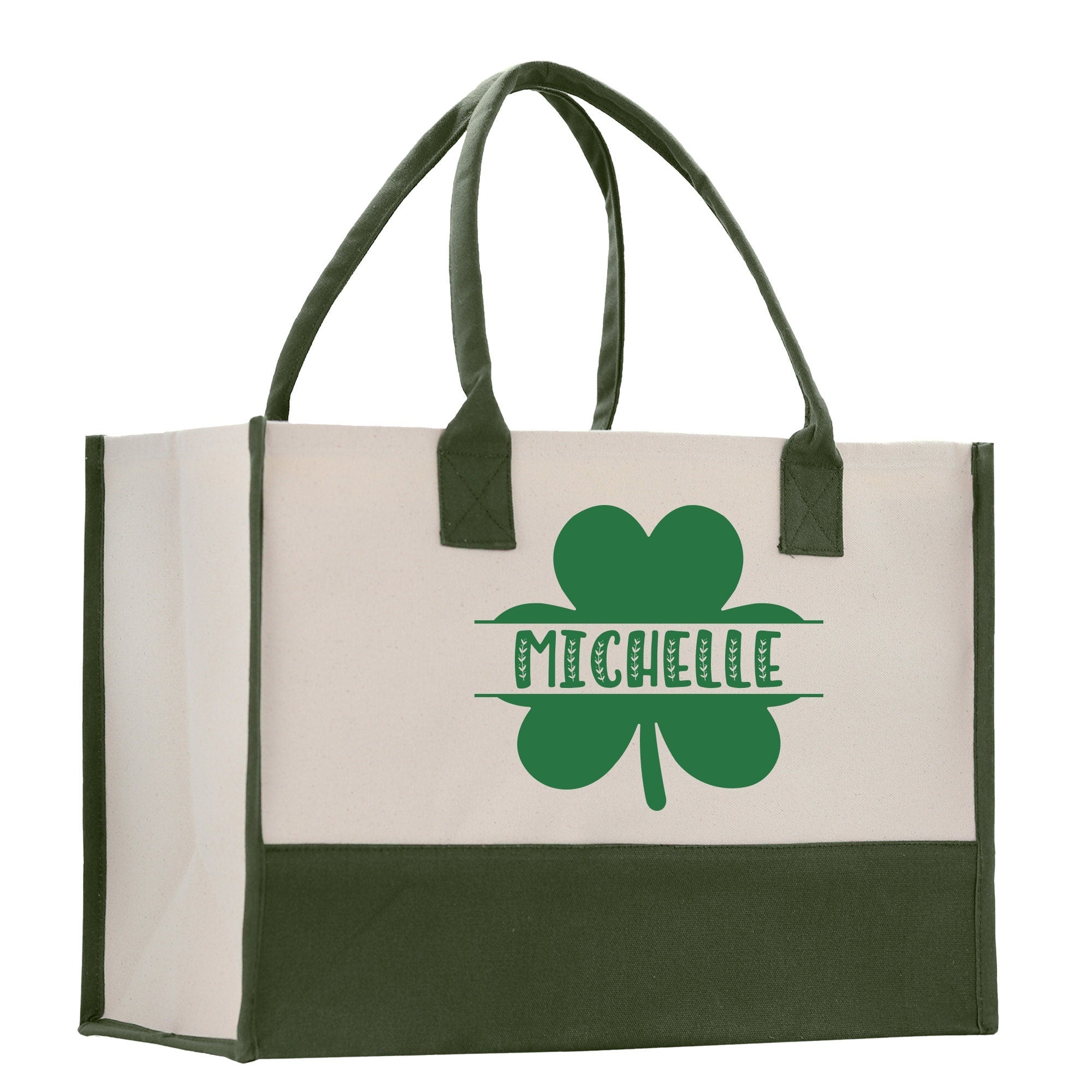 Saint Patrick's Day Personalized Cotton Canvas Tote Bag St Patrick Day Gift Shamrock Bag Lucky St Patrick's Irish Tote Bag Shenanigans Gift - Aaria Tees Aaria Tees