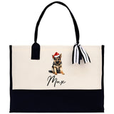 German Shepherd Custom Name Dog Cotton Canvas Tote Bag Custom Pet Lover Gift Pet Portrait Bag Personalized Pet Owner Gift Tote Bag - Aaria Tees Aaria Tees