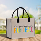 Pickleball Tote Bag Personalized Pickleball Party Favors Custom Pickleball Player Gift Pickleball Cotton Canvas Tote Bag - Aaria Tees Aaria Tees