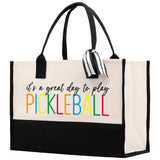 Pickleball Tote Bag Personalized Pickleball Party Favors Custom Pickleball Player Gift Pickleball Cotton Canvas Tote Bag - Aaria Tees Aaria Tees