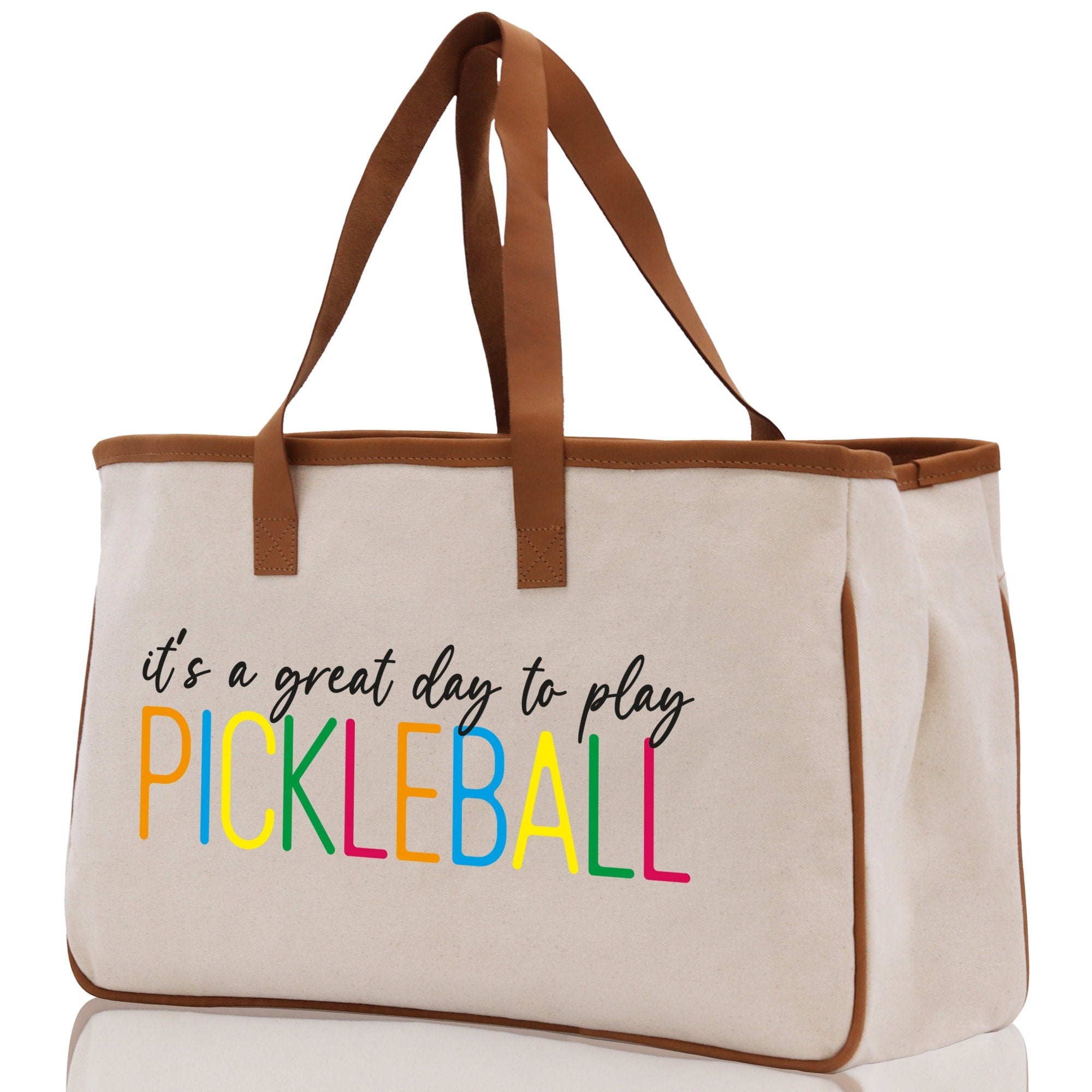 Pickleball Tote Bag Personalized Pickleball Party Favors Custom Pickleball Player Gift Pickleball Cotton Canvas Tote Bag - Aaria Tees Aaria Tees