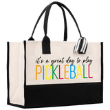 Pickleball Tote Bag Personalized Pickleball Party Favors Custom Pickleball Player Gift Pickleball Cotton Canvas Tote Bag - Aaria Tees Aaria Tees