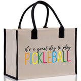Pickleball Tote Bag Personalized Pickleball Party Favors Custom Pickleball Player Gift Pickleball Cotton Canvas Tote Bag - Aaria Tees Aaria Tees