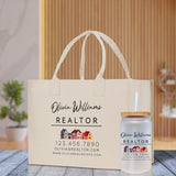 Realtor Tote Bag Personalized Business Tote Bag Custom Real Estate Agent Gift Bulk Business Logo Realtor Swag Real Estate Tote Bag - Aaria Tees Aaria Tees