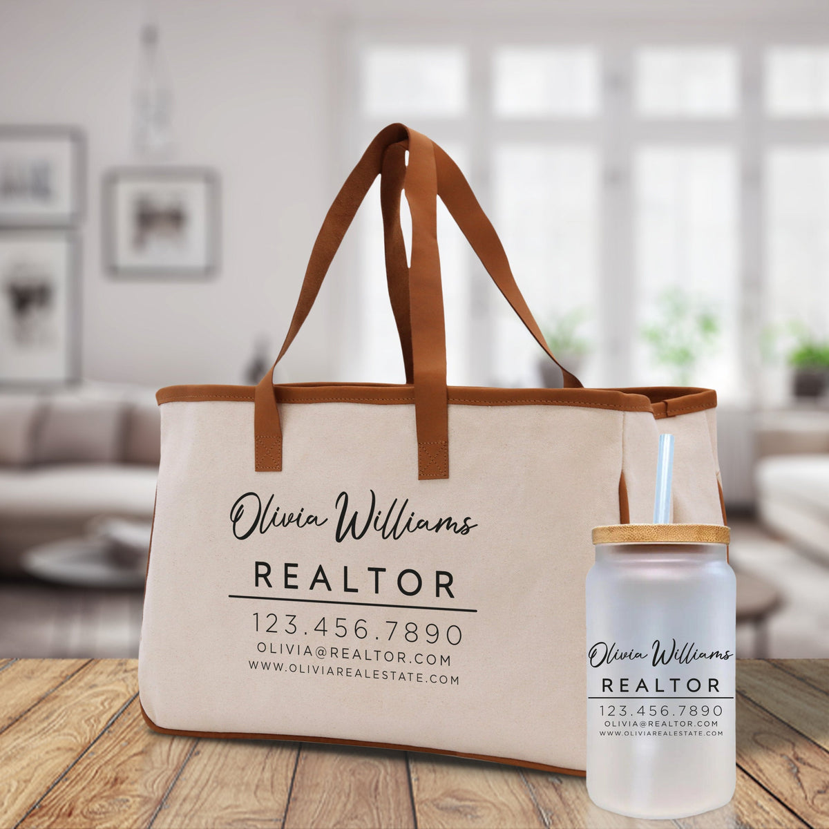 Realtor Tote Bag Personalized Business Tote Bag Custom Real Estate Agent Gift Bulk Business Logo Realtor Swag Real Estate Tote Bag - Aaria Tees
