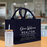 Realtor Tote Bag Personalized Business Tote Bag Custom Real Estate Agent Gift Bulk Business Logo Realtor Swag Real Estate Tote Bag - Aaria Tees Aaria Tees