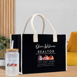 Realtor Tote Bag Personalized Business Tote Bag Custom Real Estate Agent Gift Bulk Business Logo Realtor Swag Real Estate Tote Bag - Aaria Tees Aaria Tees
