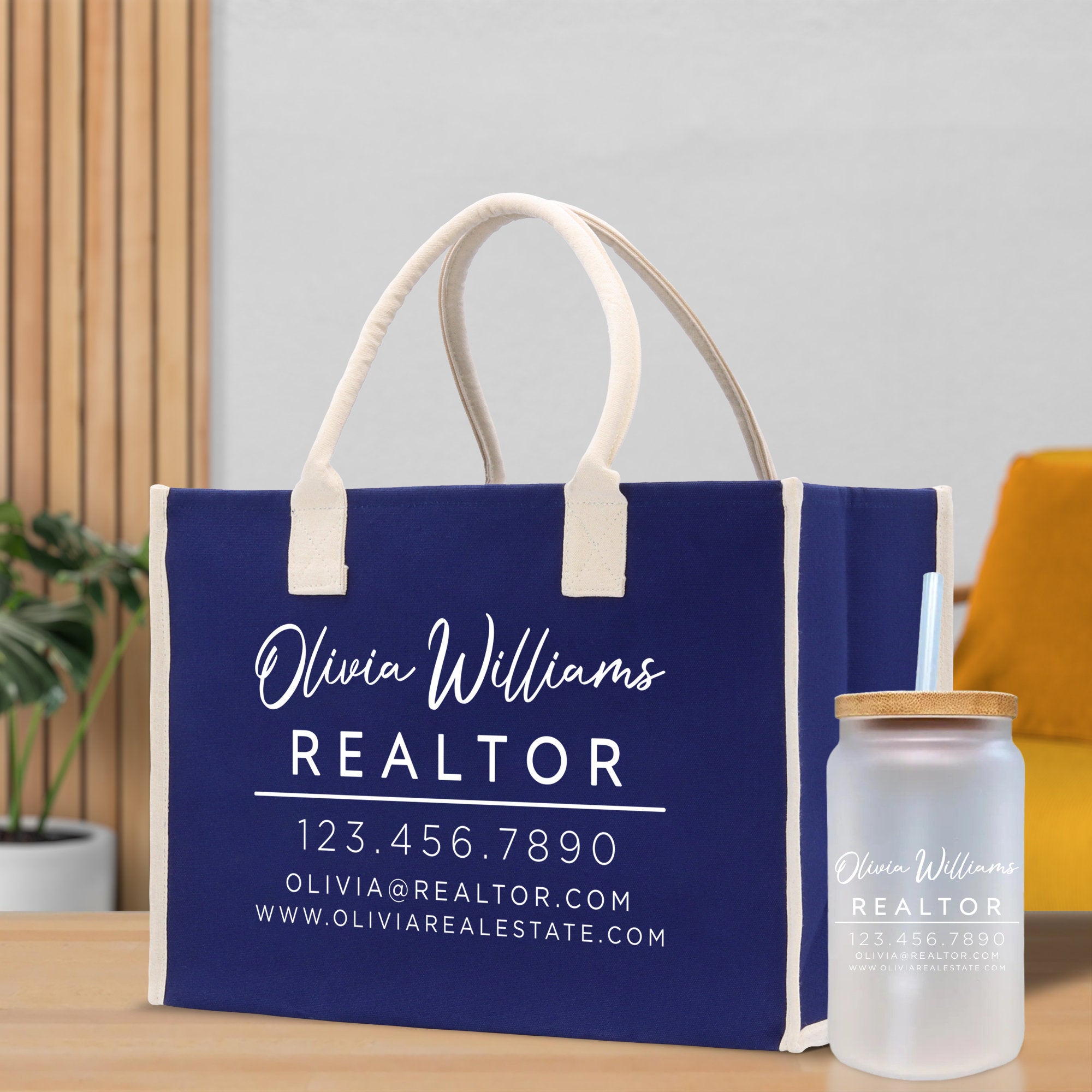 Realtor Tote Bag Personalized Business Tote Bag Custom Real Estate Agent Gift Bulk Business Logo Realtor Swag Real Estate Tote Bag - Aaria Tees Aaria Tees