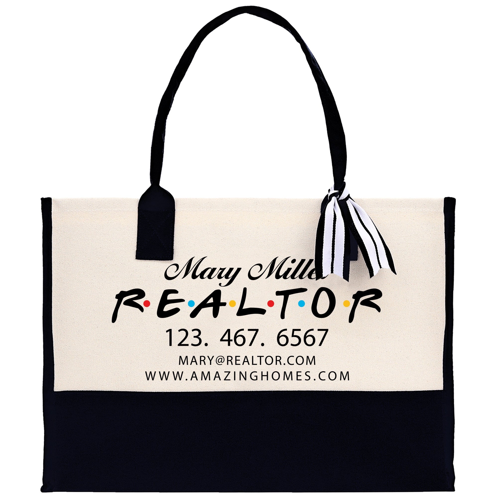 Realtor Tote Bag Personalized Business Tote Bag Custom Real Estate Agent Gift Bulk Business Logo Realtor Swag Real Estate Tote Bag - Aaria Tees Aaria Tees