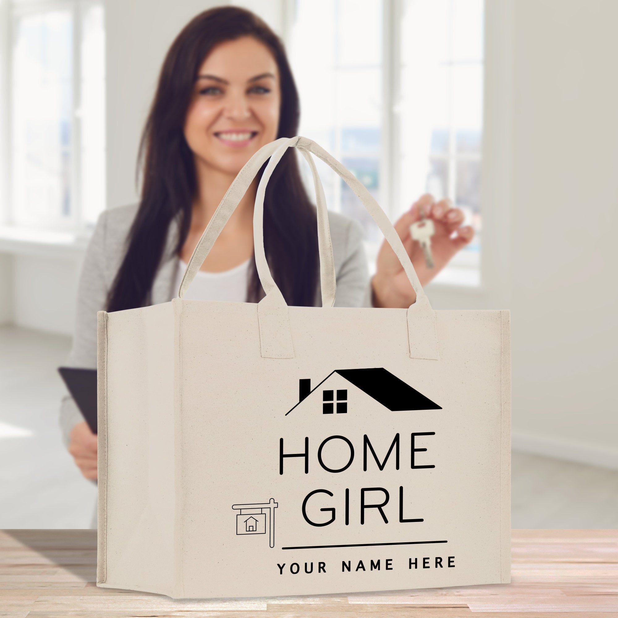Realtor Tote Bag Personalized Business Tote Bag Custom Real Estate Agent Gift Bulk Business Logo Realtor Swag Real Estate Tote Bag - Aaria Tees Aaria Tees
