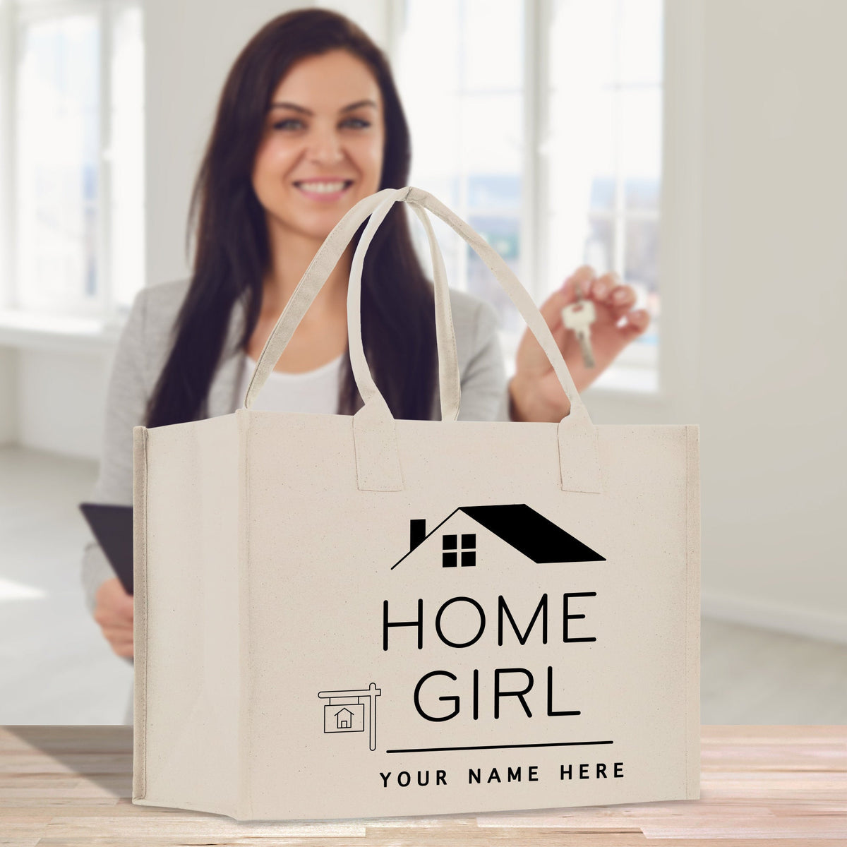 Realtor Tote Bag Personalized Business Tote Bag Custom Real Estate Agent Gift Bulk Business Logo Realtor Swag Real Estate Tote Bag - Aaria Tees