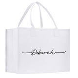 Personalized Name Wedding Cotton Canvas Tote Bag Bridal Shower Gift Custom Honeymoon Gift Customized Wedding Gift Bridesmaid Gift - Aaria Tees Aaria Tees