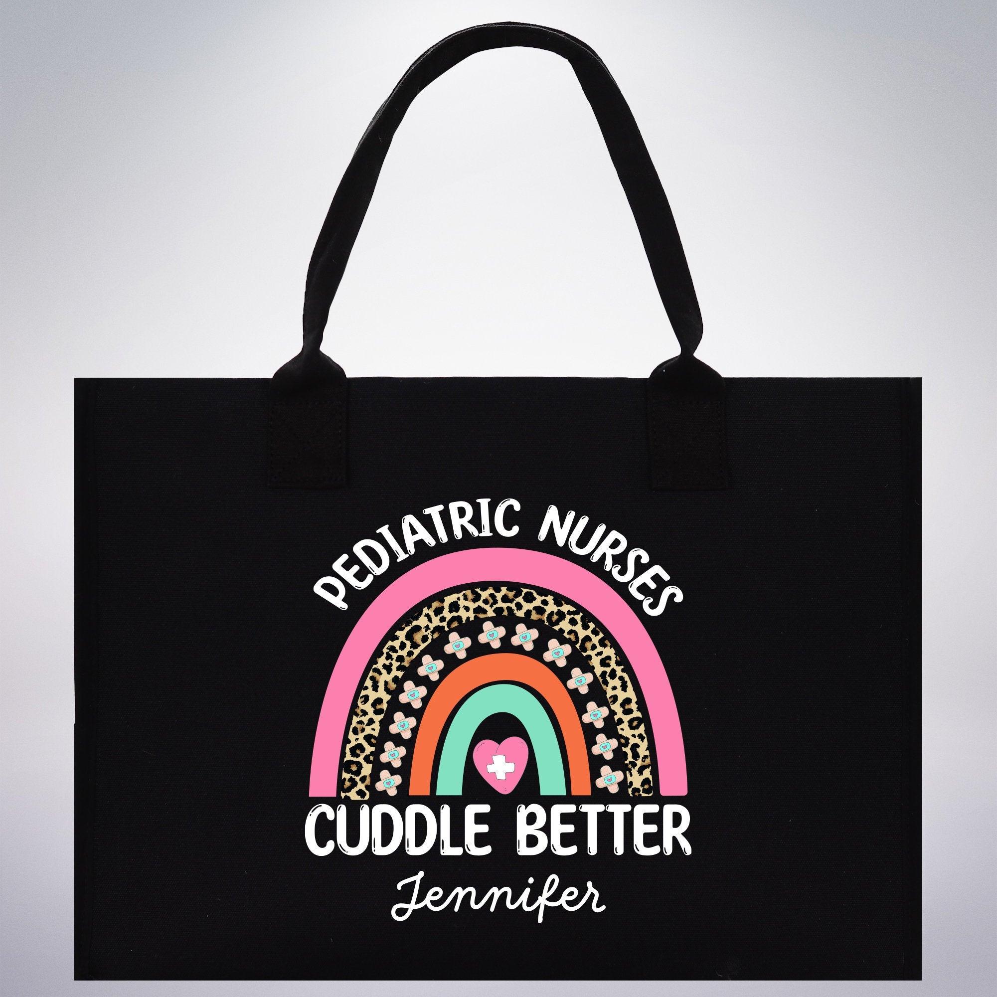 Pediatric Nurse Personalized Cotton Canvas Tote Bag Custom Nurse Gift Registered Nurse Tote RN Tote RN Gift Future Nursing Student Gift - Aaria Tees Aaria Tees