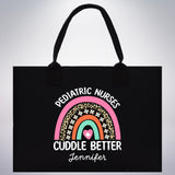 Pediatric Nurse Personalized Cotton Canvas Tote Bag Custom Nurse Gift Registered Nurse Tote RN Tote RN Gift Future Nursing Student Gift - Aaria Tees Aaria Tees