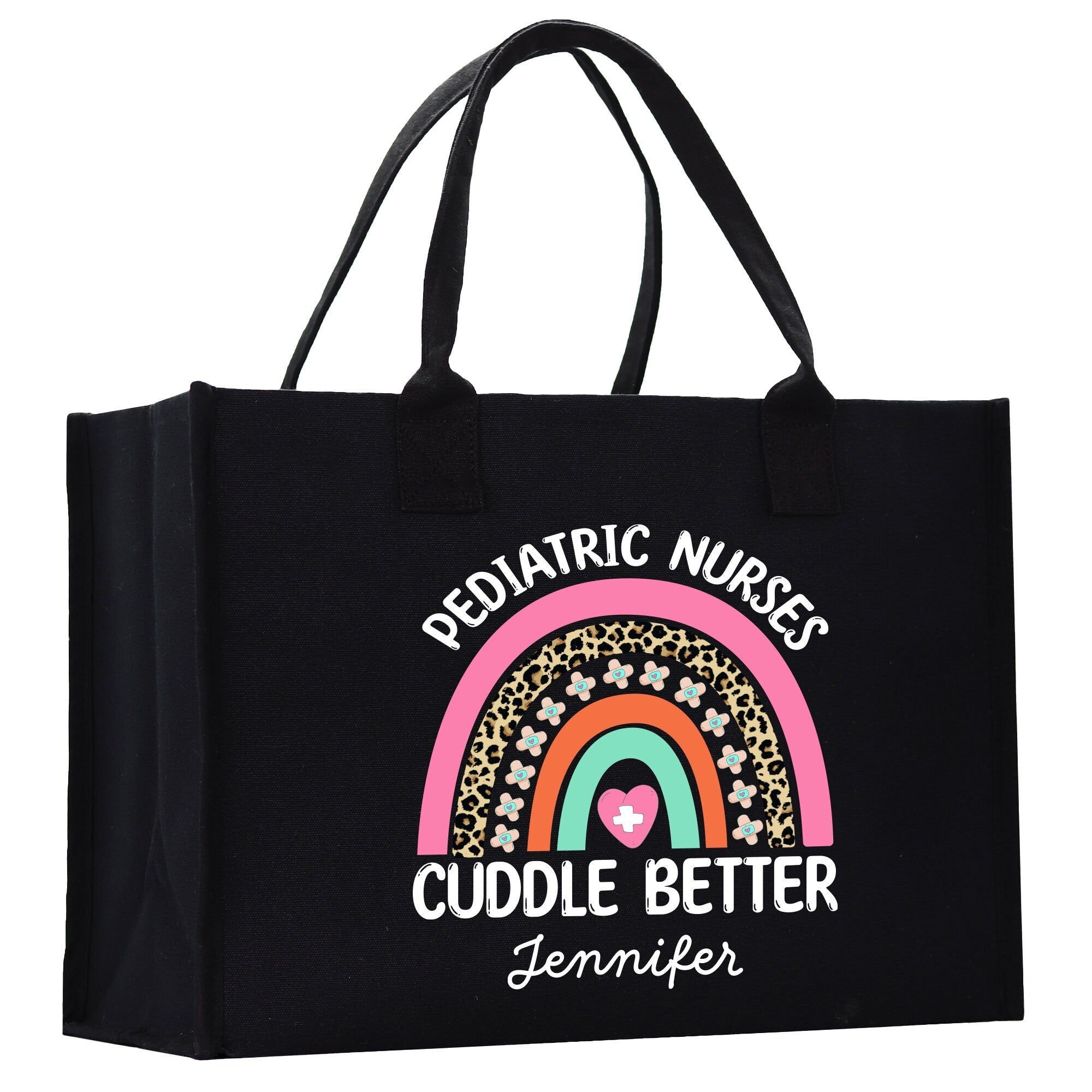 Pediatric Nurse Personalized Cotton Canvas Tote Bag Custom Nurse Gift Registered Nurse Tote RN Tote RN Gift Future Nursing Student Gift - Aaria Tees Aaria Tees