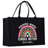 Pediatric Nurse Personalized Cotton Canvas Tote Bag Custom Nurse Gift Registered Nurse Tote RN Tote RN Gift Future Nursing Student Gift - Aaria Tees Aaria Tees