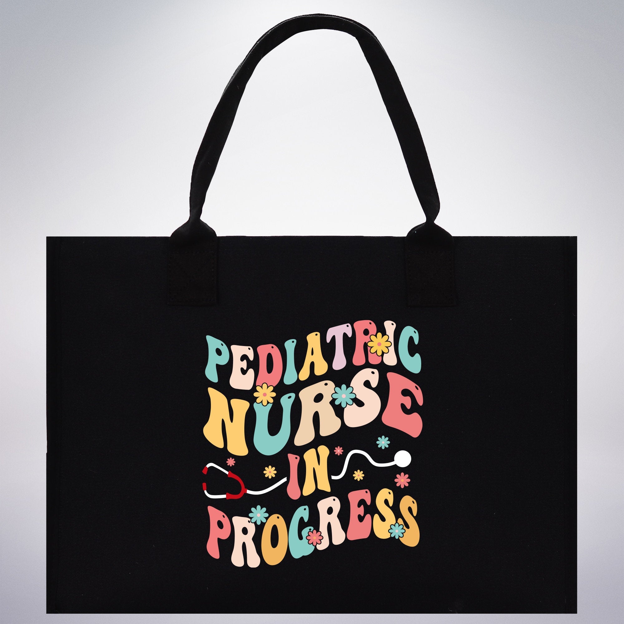 Pediatric Nurse Personalized Cotton Canvas Tote Bag Custom Nurse Gift Registered Nurse Tote RN Tote RN Gift Future Nursing Student Gift - Aaria Tees Aaria Tees