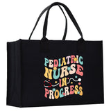 Pediatric Nurse Personalized Cotton Canvas Tote Bag Custom Nurse Gift Registered Nurse Tote RN Tote RN Gift Future Nursing Student Gift - Aaria Tees Aaria Tees