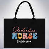 Pediatric Nurse Personalized Cotton Canvas Tote Bag Custom Nurse Gift Registered Nurse Tote RN Tote RN Gift Future Nursing Student Gift - Aaria Tees Aaria Tees