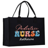 Pediatric Nurse Personalized Cotton Canvas Tote Bag Custom Nurse Gift Registered Nurse Tote RN Tote RN Gift Future Nursing Student Gift - Aaria Tees Aaria Tees