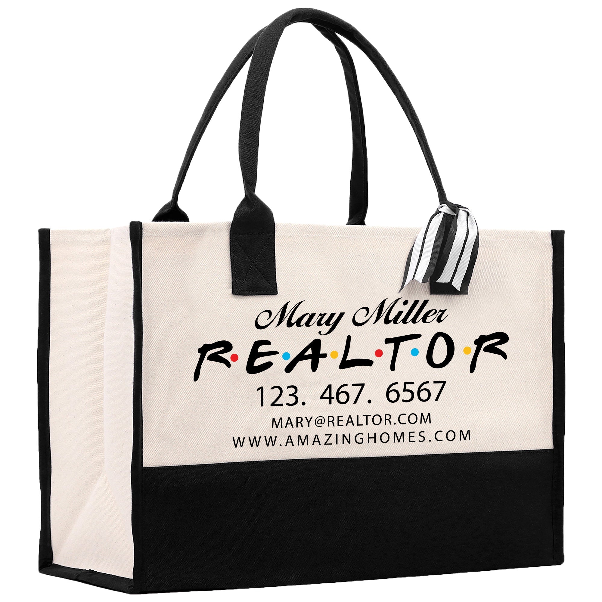 Realtor Tote Bag Personalized Business Tote Bag Custom Real Estate Agent Gift Bulk Business Logo Realtor Swag Real Estate Tote Bag - Aaria Tees Aaria Tees
