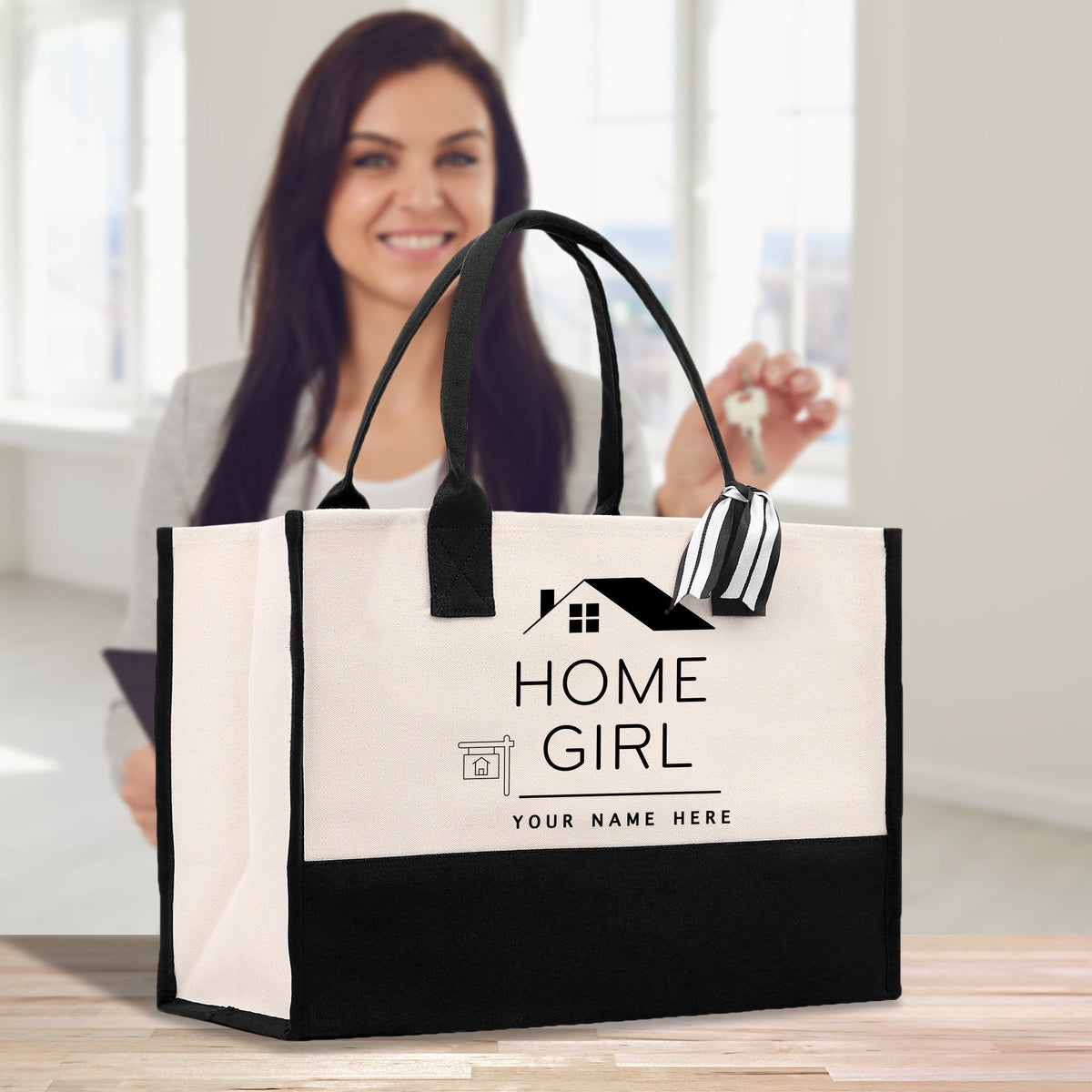 Realtor Tote Bag Personalized Business Tote Bag Custom Real Estate Agent Gift Bulk Business Logo Realtor Swag Real Estate Tote Bag - Aaria Tees