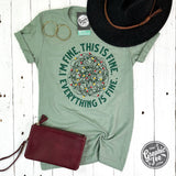 I'm Fine. This is Fine. Everything is Fine. Heather Sage Unisex Short Sleeve Tee - Aaria Tees Aaria Tees