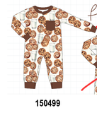 Brown Milk Cookie Print Romper Aaria Tees