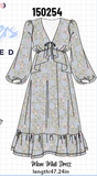 Blue Floral Ruffle Mom Dress Aaria Tees