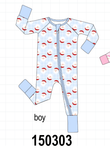Blue Santa Claus Zip Bamboo Romper Aaria Tees