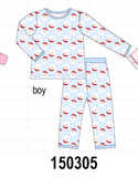 Blue Santa Claus Bamboo Pajama Set Aaria Tees