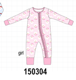 Pink Santa Zip Bamboo Romper Aaria Tees