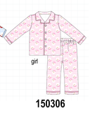 Pink Santa Bamboo Pajama Set Aaria Tees
