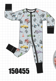 Black Racing Zip Bamboo Romper Aaria Tees
