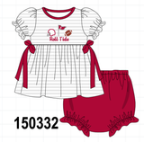 Red Alabama Roll Tide Embroidery Bloomer Set Aaria Tees