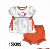 Auburn War Eagle Embroidery Bloomer Set Aaria Tees
