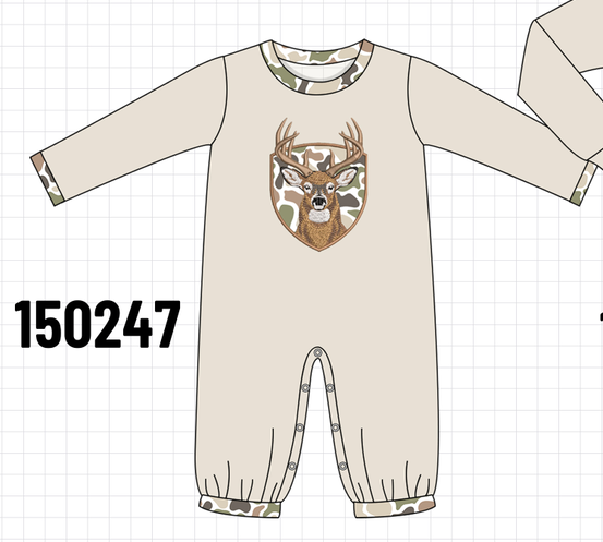 Camo Deer Applique Romper