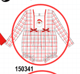 Red Plaid Santa Smocked Bow Bubble Aaria Tees