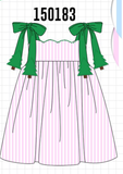 Pink Christmas Tree Embroidery Dress Aaria Tees