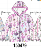 Pink Flamingo Ruffle Raincoat Aaria Tees